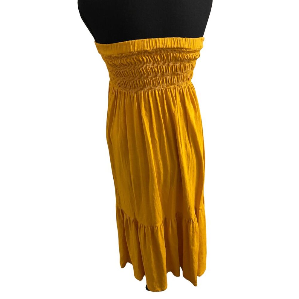 SunDry Bright Mustard  Smocked Waist Maxi Skirt